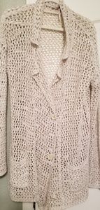 Knit wrap with large buttons